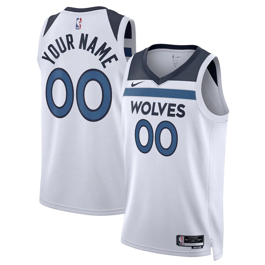 Men Minnesota Timberwolves Nike White Association Edition 2022-23 Swingman Custom NBA Jersey->customized nba jersey->Custom Jersey